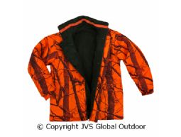 Reversible fiber jacket olive-orange