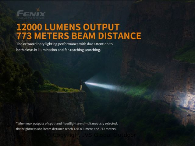 Fenix LR40R 12000 Lumen USB Rechargeable Flashlight with High-Strength Lanyard 
