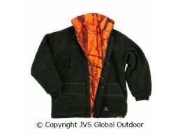 Reversible fiber jacket olive-orange