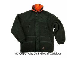 Reversible fiber jacket olive-orange