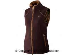 Sandhem lady fleece waistcoat Dark port melange