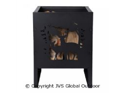 Fire pit with deer motif